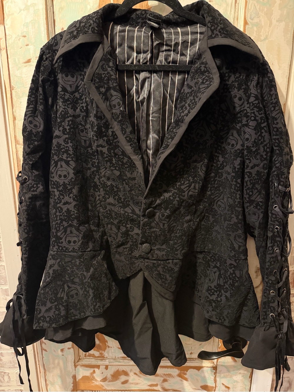 Disney Tim Burtons The Nightmare Before Christmas Black Gothic Tailcoat Jacket 2